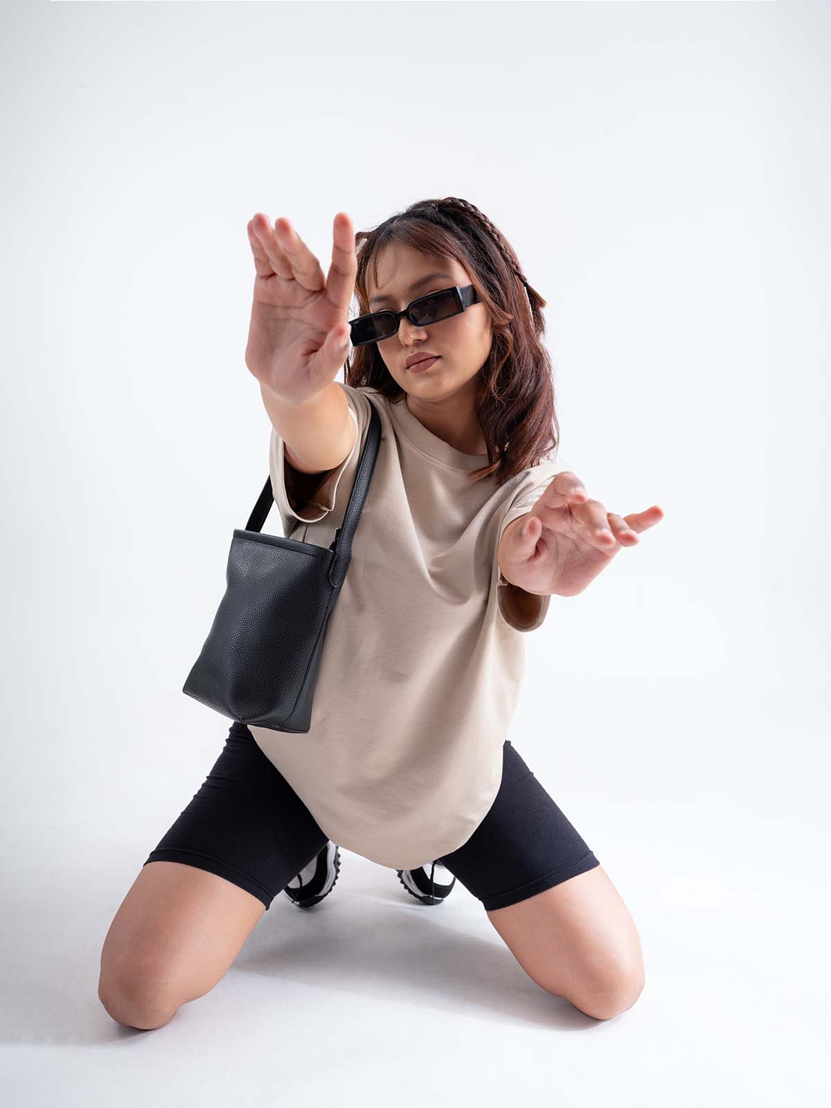 Beige Oversized Drop Shoulder T-shirt - Image 4