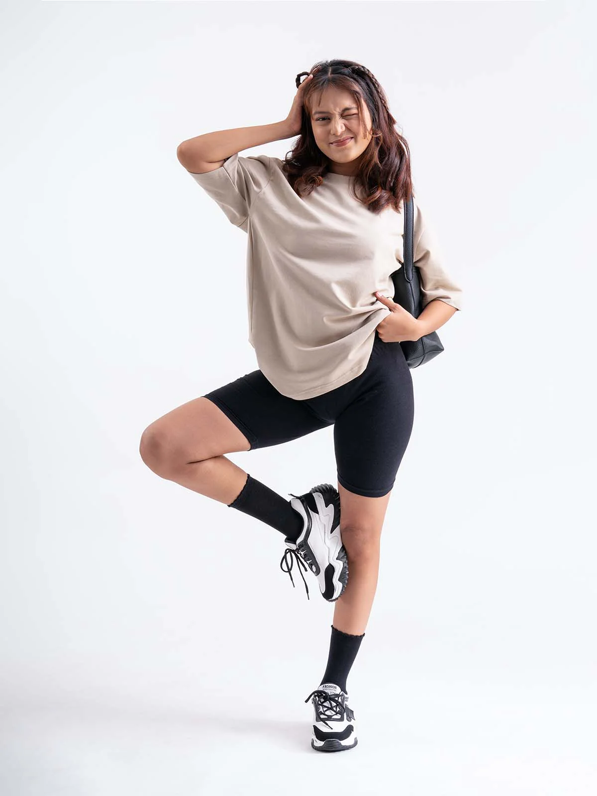 Beige Oversized Drop Shoulder T-shirt - Image 6