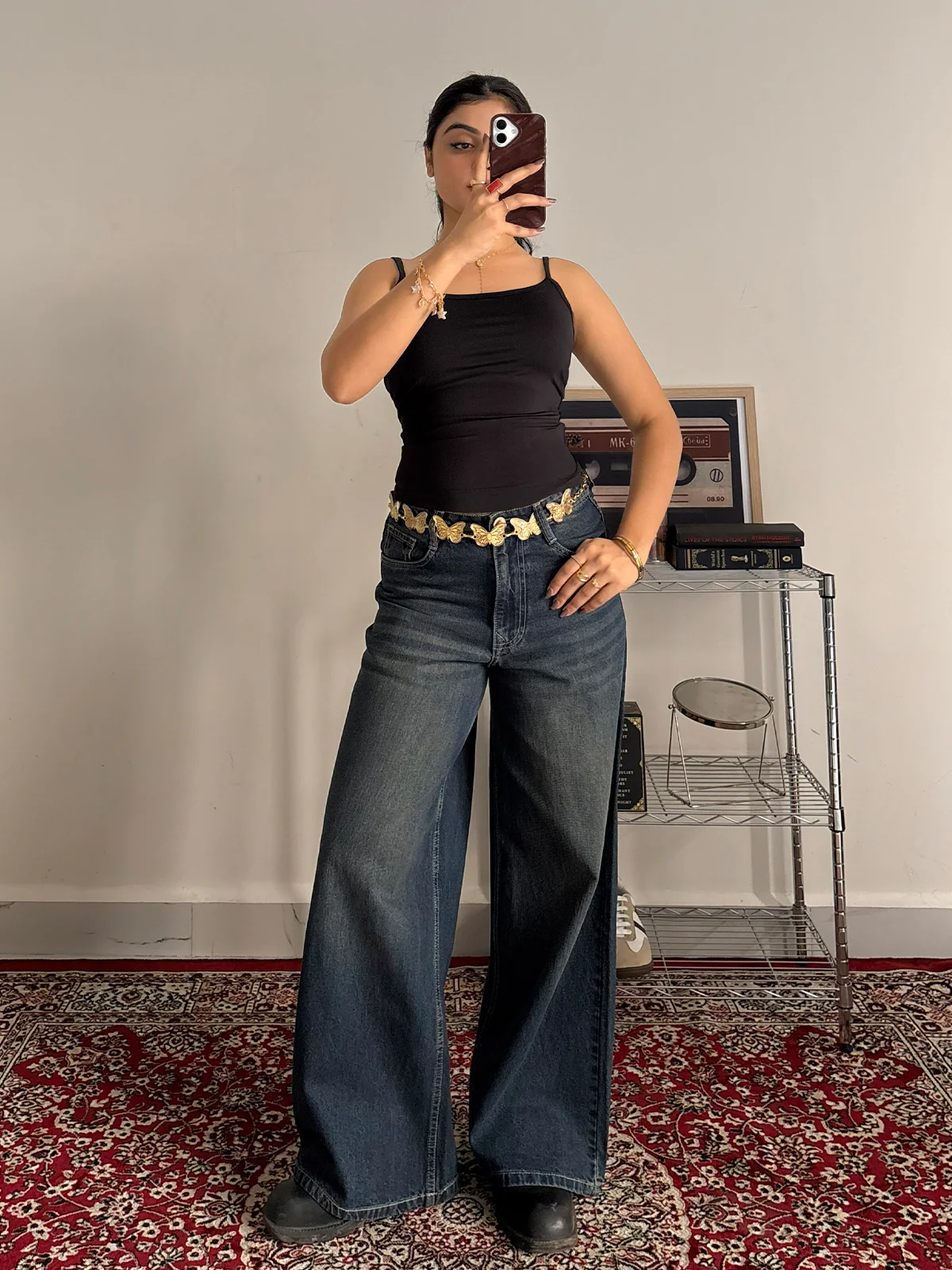 Black Slim Fit Cami Top - Image 3