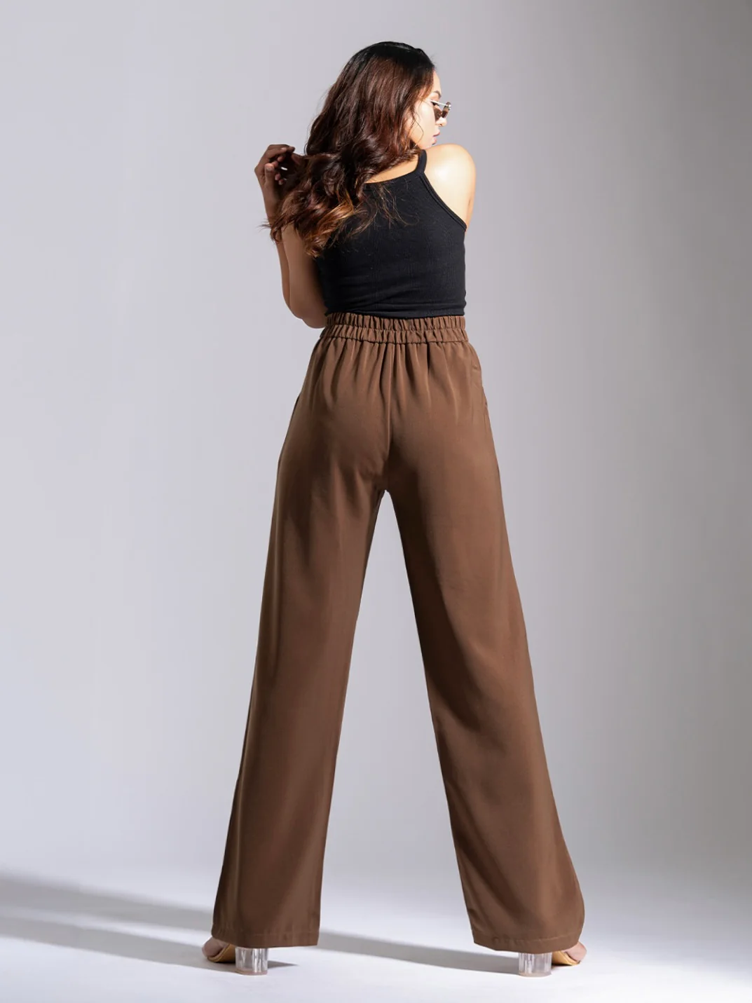 Brown Tailored Pleat Korean Pants - Image 4