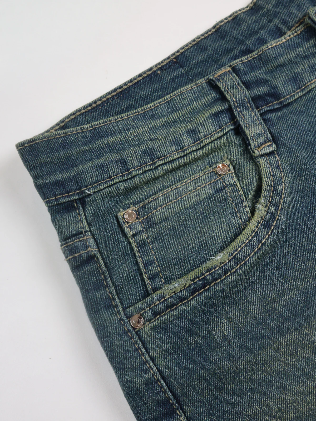 Celestial Green Tinted Y2K Bootcut Jeans - Image 5