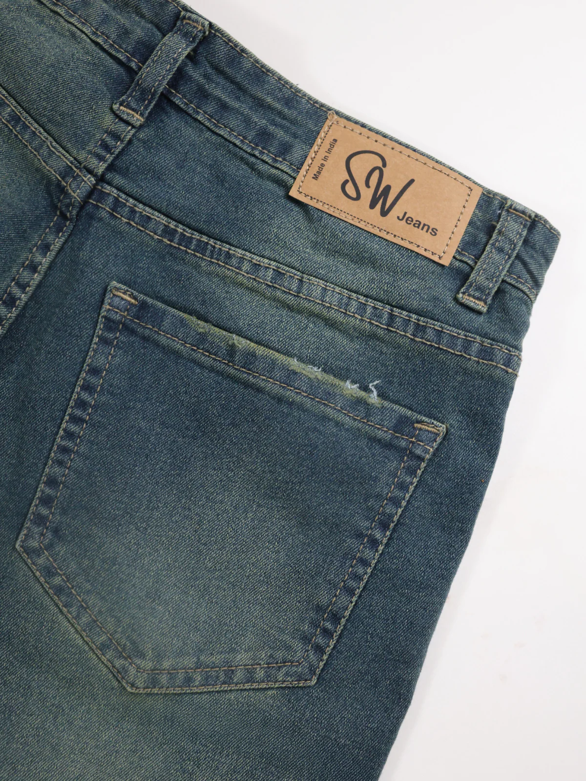Celestial Green Tinted Y2K Bootcut Jeans - Image 6