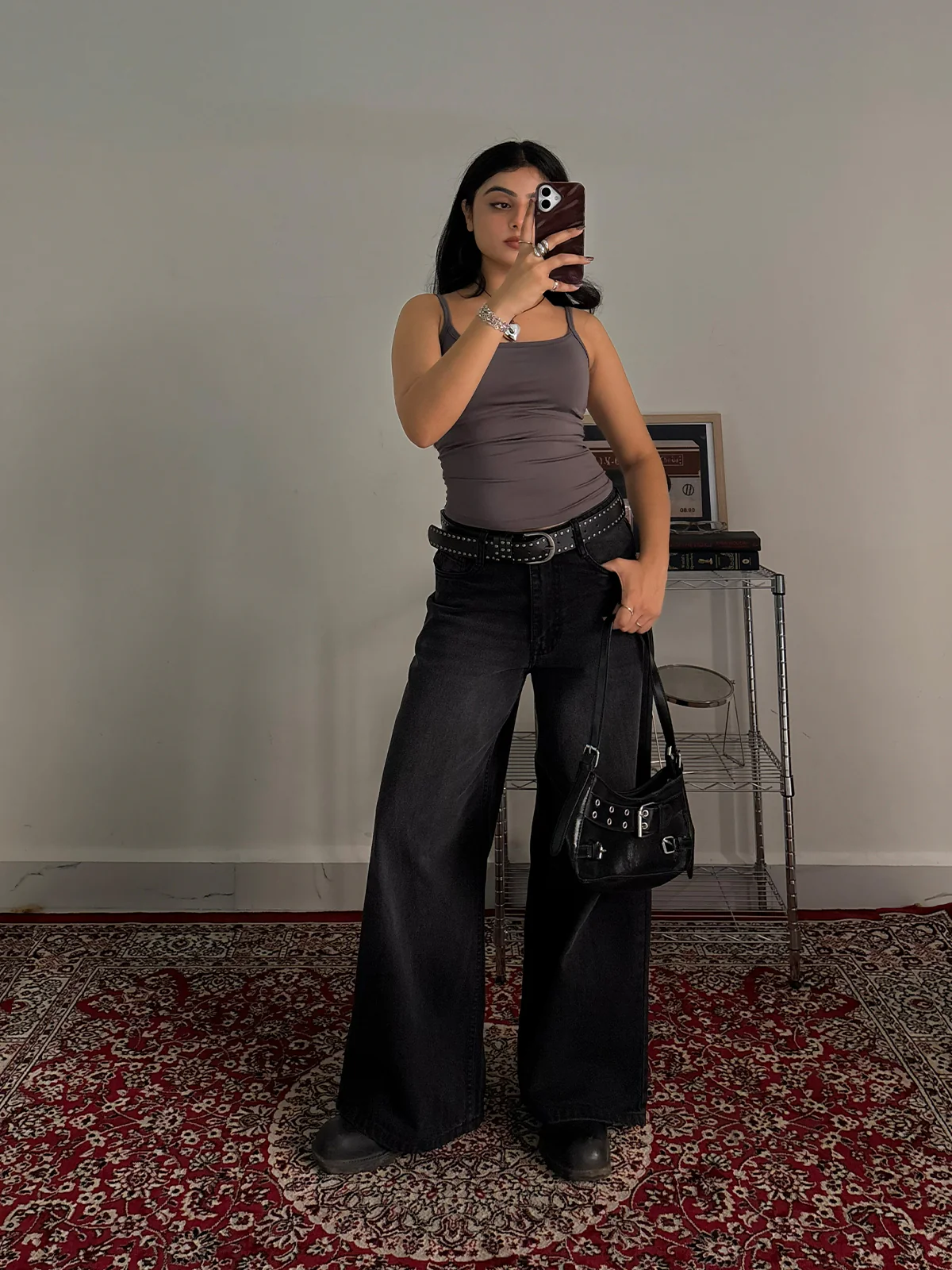 Dark Grey Slim Fit Cami Top - Image 6