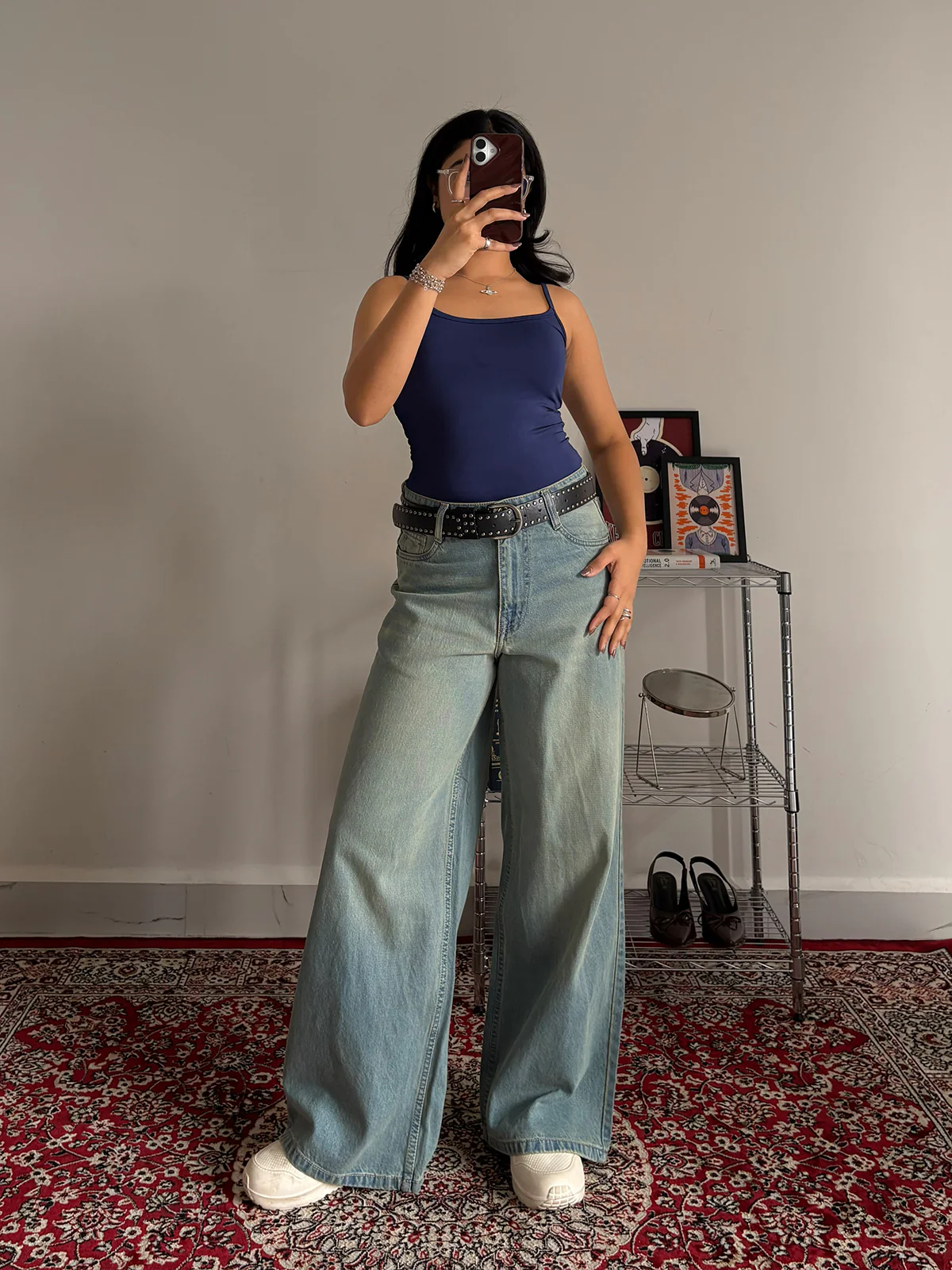 Navy Slim Fit Cami Top - Image 3