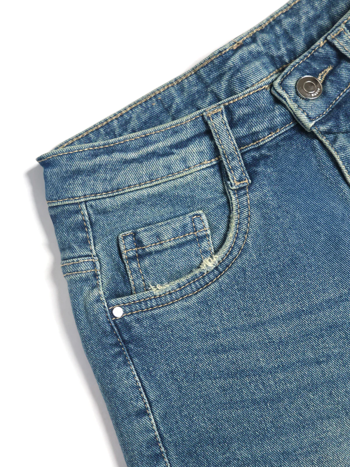 Premium Blue Vintage Washed Bootcut Jeans - Image 6