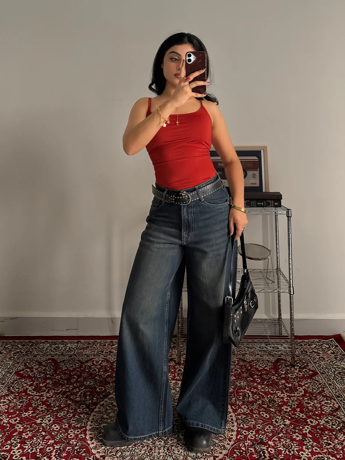 Red Slim Fit Cami Top - Image 6