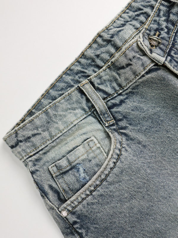 Smoke Blue Washed Wide Leg Jeans - Image 5