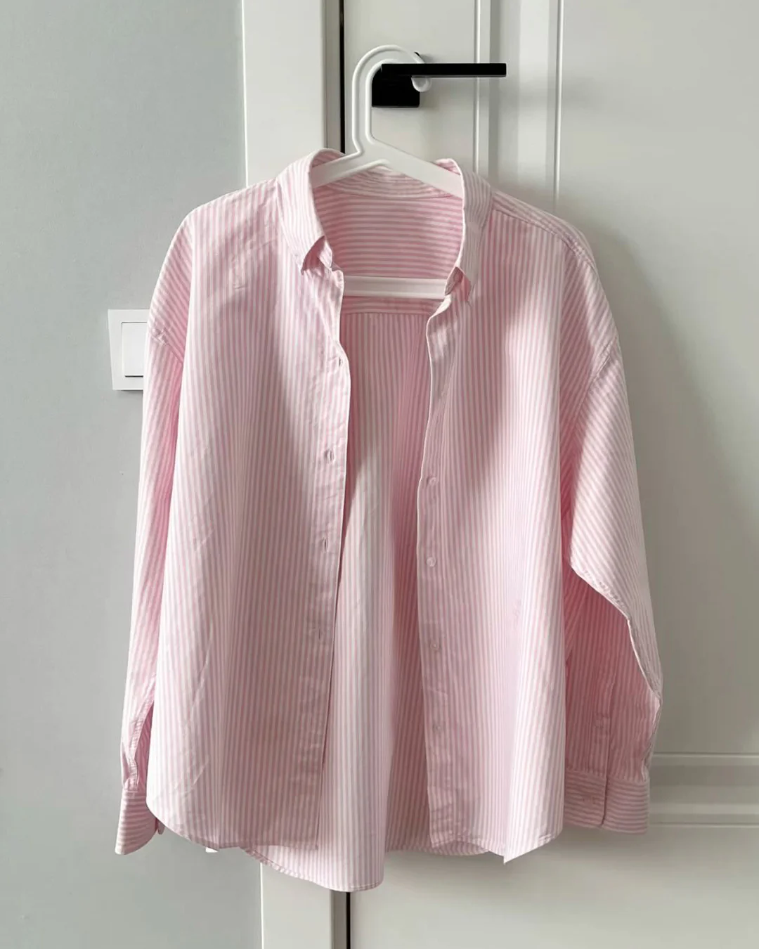 Soft Pink Striped Drop Shoulder Shirt - Image 6