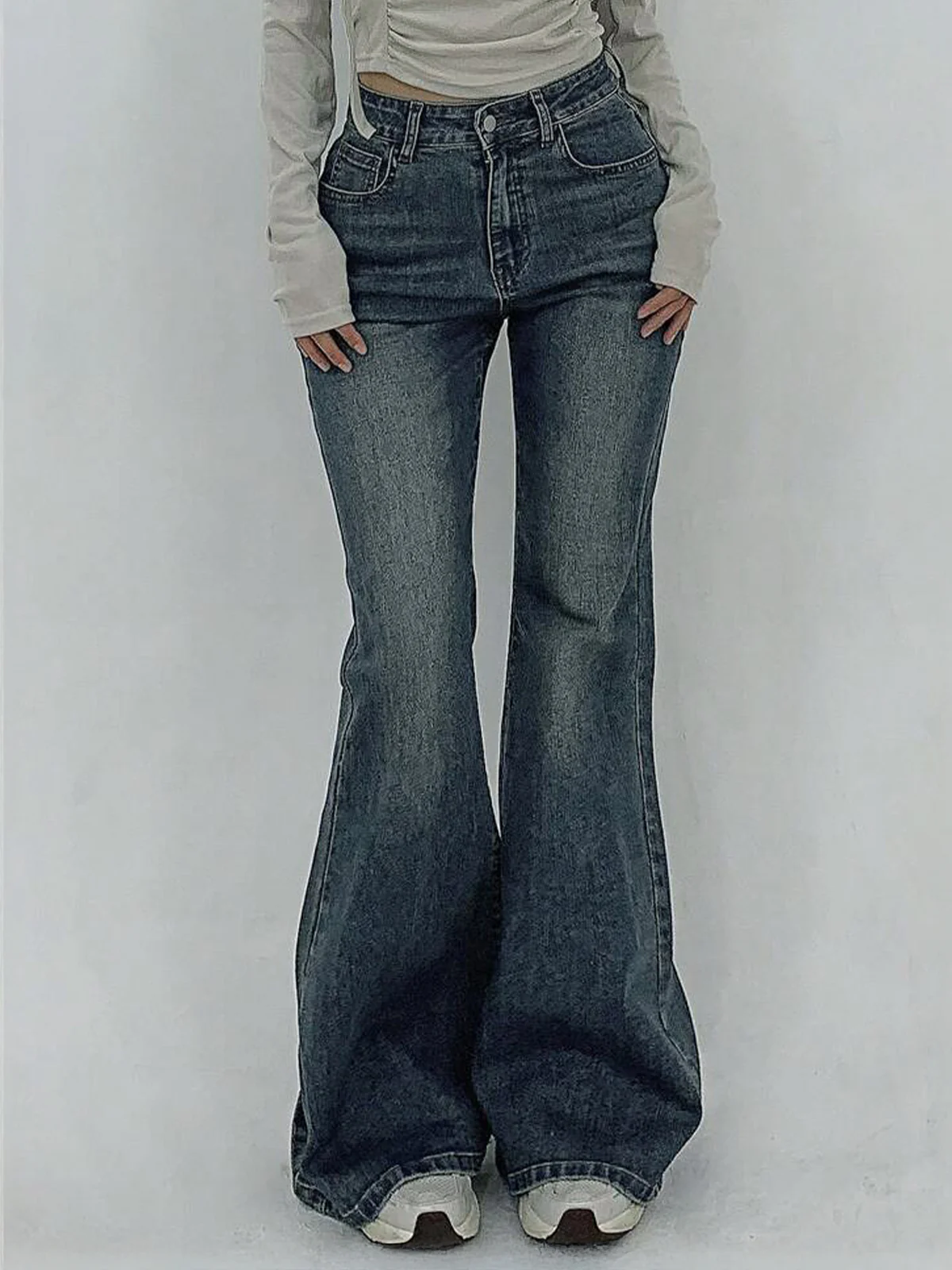 Stardust Blue Tinted Y2K Bootcut Jeans - Image 3