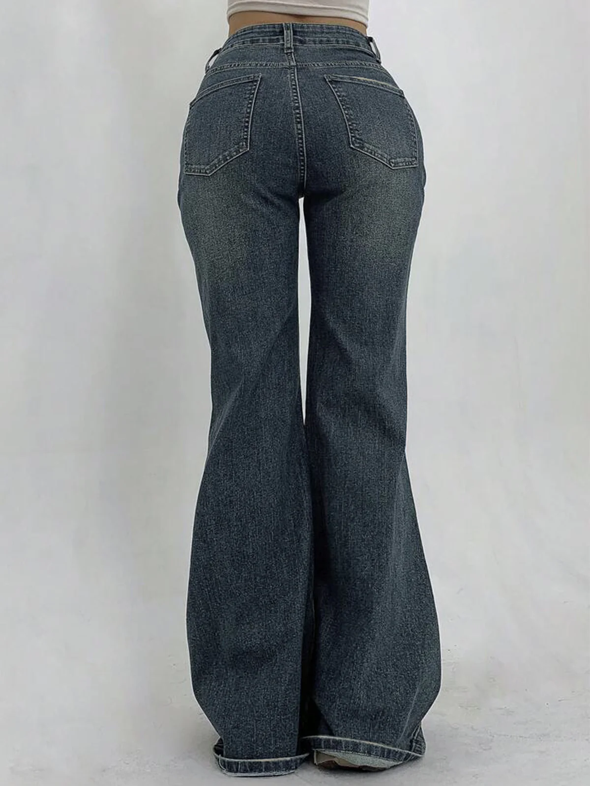 Stardust Blue Tinted Y2K Bootcut Jeans - Image 4