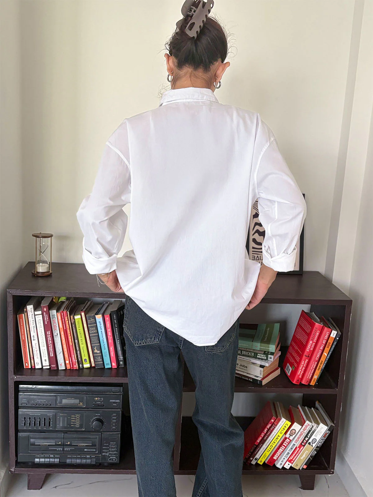Vanilla White Oversized Poplin Shirt - Image 4