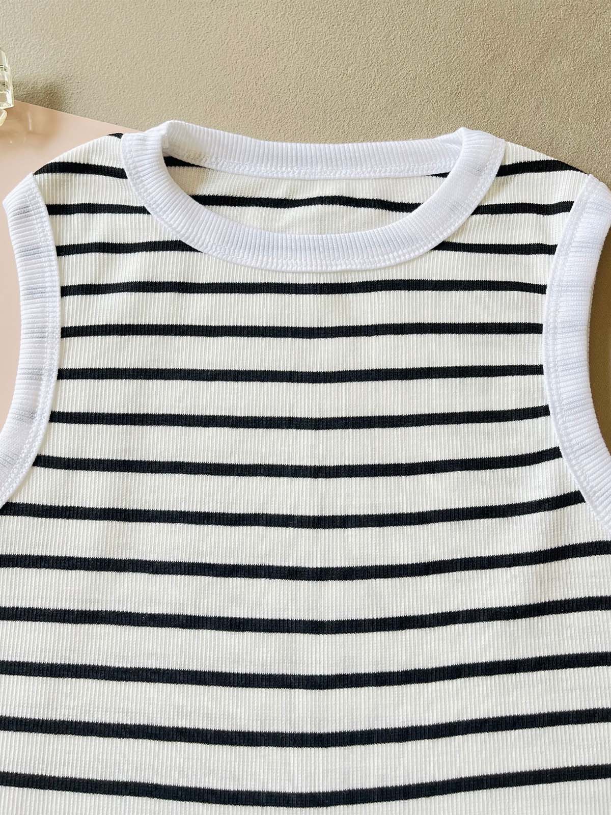 White Dawn Striped Tank Top - Image 4